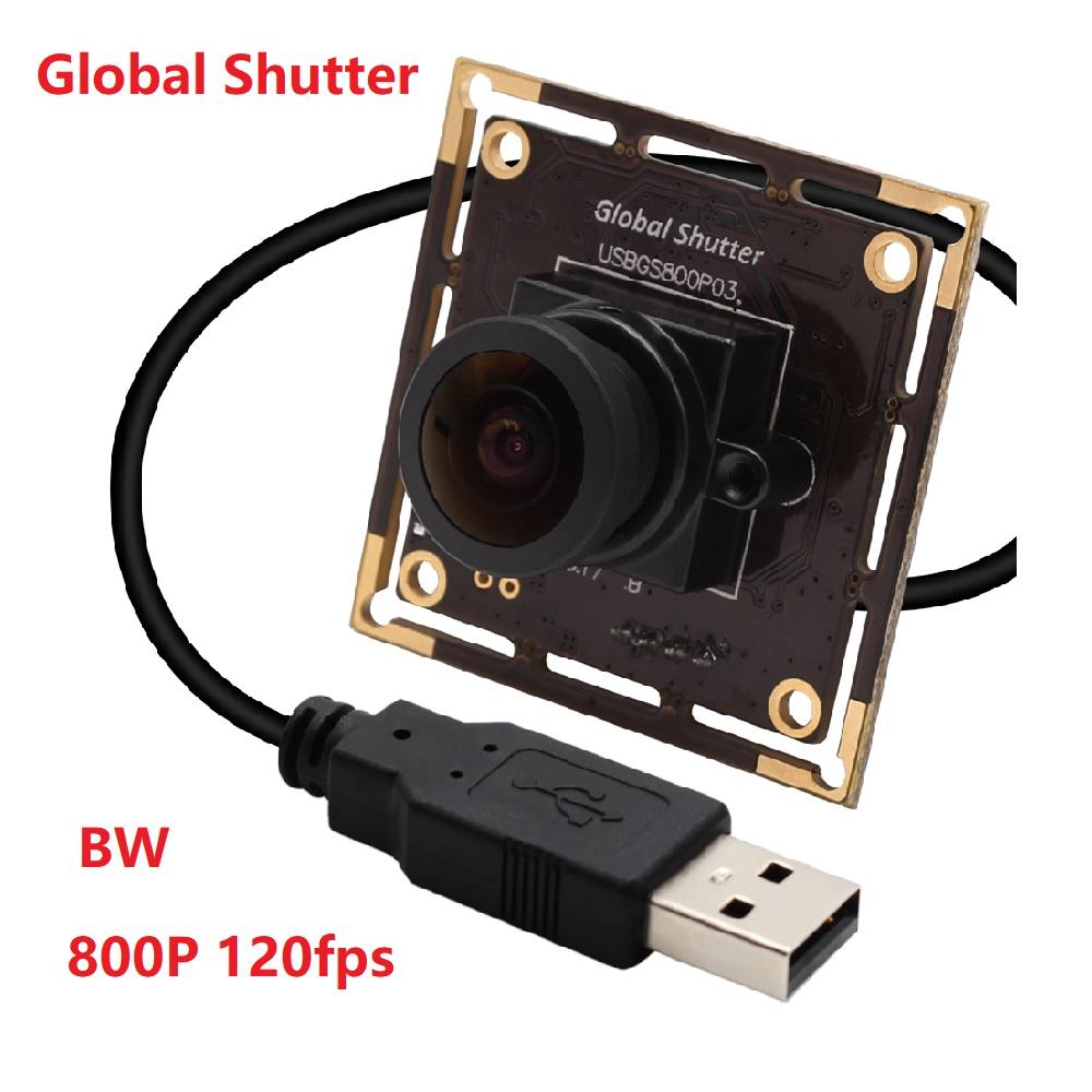 

ELP Високошвидкісна камера з глобальним затвором 640 кадрів/с 420 кадрів/с 210 кадрів/с 120 кадрів/с Чорно-біла Ширококутна HD Вбудована Міні USB Промислова камера 3.6mm lens