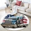 National Flag & Eagle pattern round rug,Carpet Rug for Living Room Bedroom Playroom ,Non-slip Floor Mat,Holiday Gifts and Birthday Gifts.