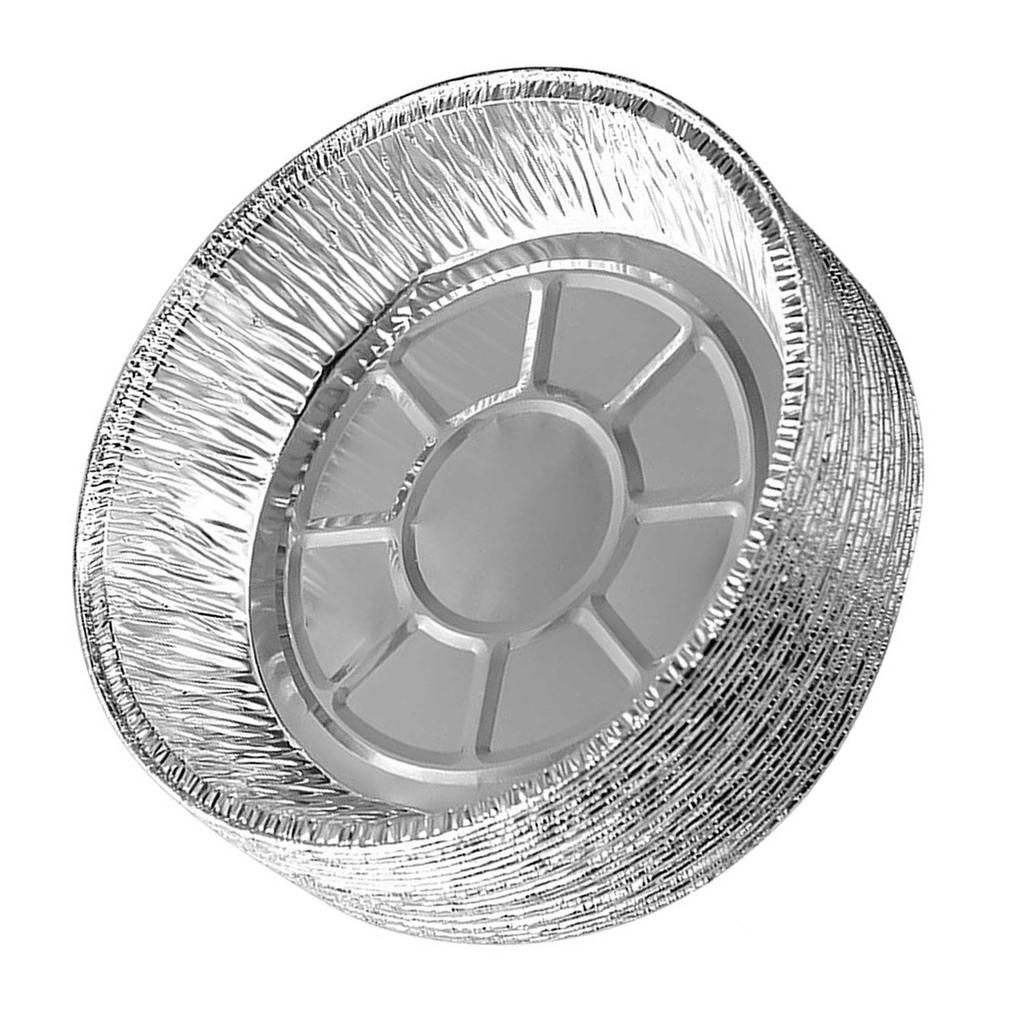 50 Stück 7 Zoll Einweg-Aluminiumfolien-Teller Runde Zinnfolien-Kuchenformen für Heißluftfritteusen Backen Kochen Lagerung Braten