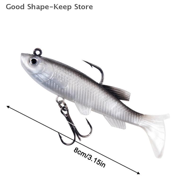 1/5Pcs 8cm/3.15in Fishing Lures Paddle Tail Soft Plastic Swimbaits For Bass Trout Walleye Crappie Saltwater Freshwater