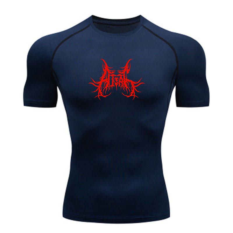 Maglietta Fitness da Uomo ad Asciugatura Rapida a Compressione, Stampa Stile Death Metal Spinoso Horror, Top Atletico per Corsa Allenamento Palestra, Sport Allenamento Uso Quotidiano