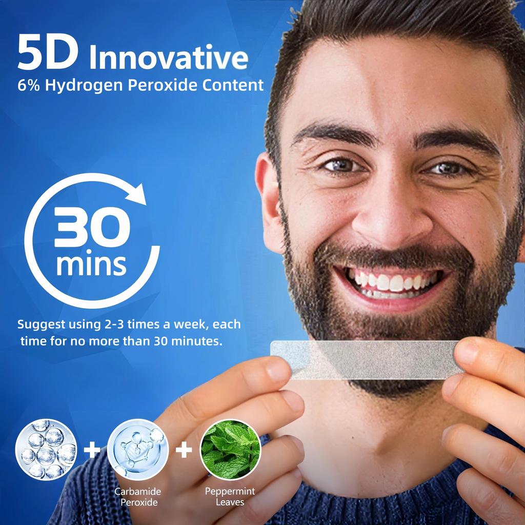 Teeth Whitening Strips - Effective Home & Travel Tooth Bleaching for Brighter Smile