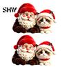 Festive Window Art for Holidays Christmas Santa Claus & Cat Static Clings, PVC Waterproof Glass Stickers, Seasonal Home Decor Windows Decorative