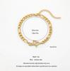 QIAOREN 11735 Tarnish Free 18K Gold Stainless Steel Butterfly & Star Anklet Cuban Chain Adjustable Foot Chain