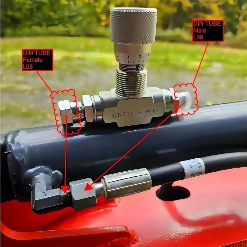 Q84D Two Way Throttle Valves 3/8Inch Bidirectional Hydraulic Restrictor Valves For Fluid Gas Oil Systems Easy to Install