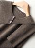 2025 Autumn/Winter Women's Plus Size Loose Wool Dress with Buttons and Inner Layer Short Skirt
