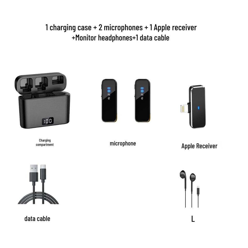 M3 Wireless Collar Clip Microphone with Charging Case, Dual Storage, Noise Reduction, for Mobile Live Broadcasts.