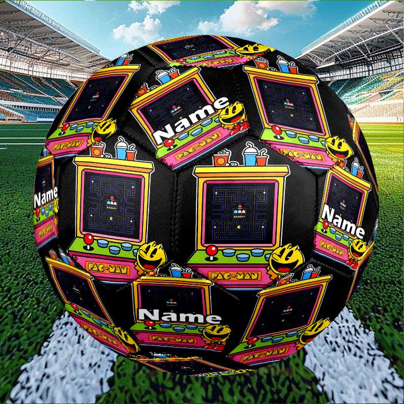 Custom Name Personalized PAC-A Print Size 5 Soccer Ball Training & Match Football, for Team, Kicking, Gift for Football Enthusiasts