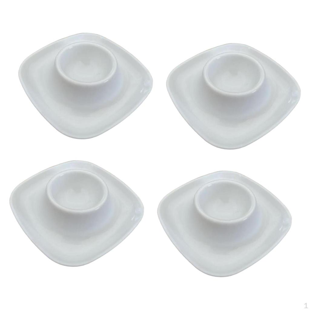 4 Decorative, Unique, Easy-to-Clean Stackable Egg Holders, Trays for Pantry, Breakfast, And