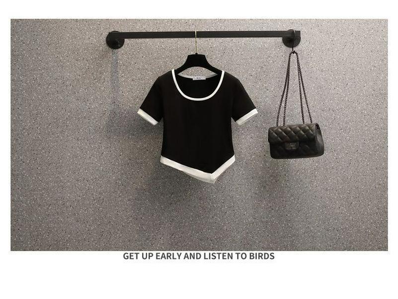 Plus Size Women's Summer Fashion Slimming Set: Irregular Top & Sports Shorts