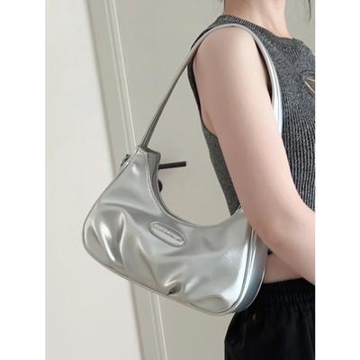 Simple Solid Color Underarm Shoulder Bags Autumn Winter Trendy Women PU Leather Small Handbags Fashion Female Armpit Bags