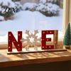 Christmas Home Decor Wooden Table Sign, XMAS SNOW NOEL Tabletop Sign with Tiered Tray Base, Hollow Letter Centerpiece for Xmas Party Noel