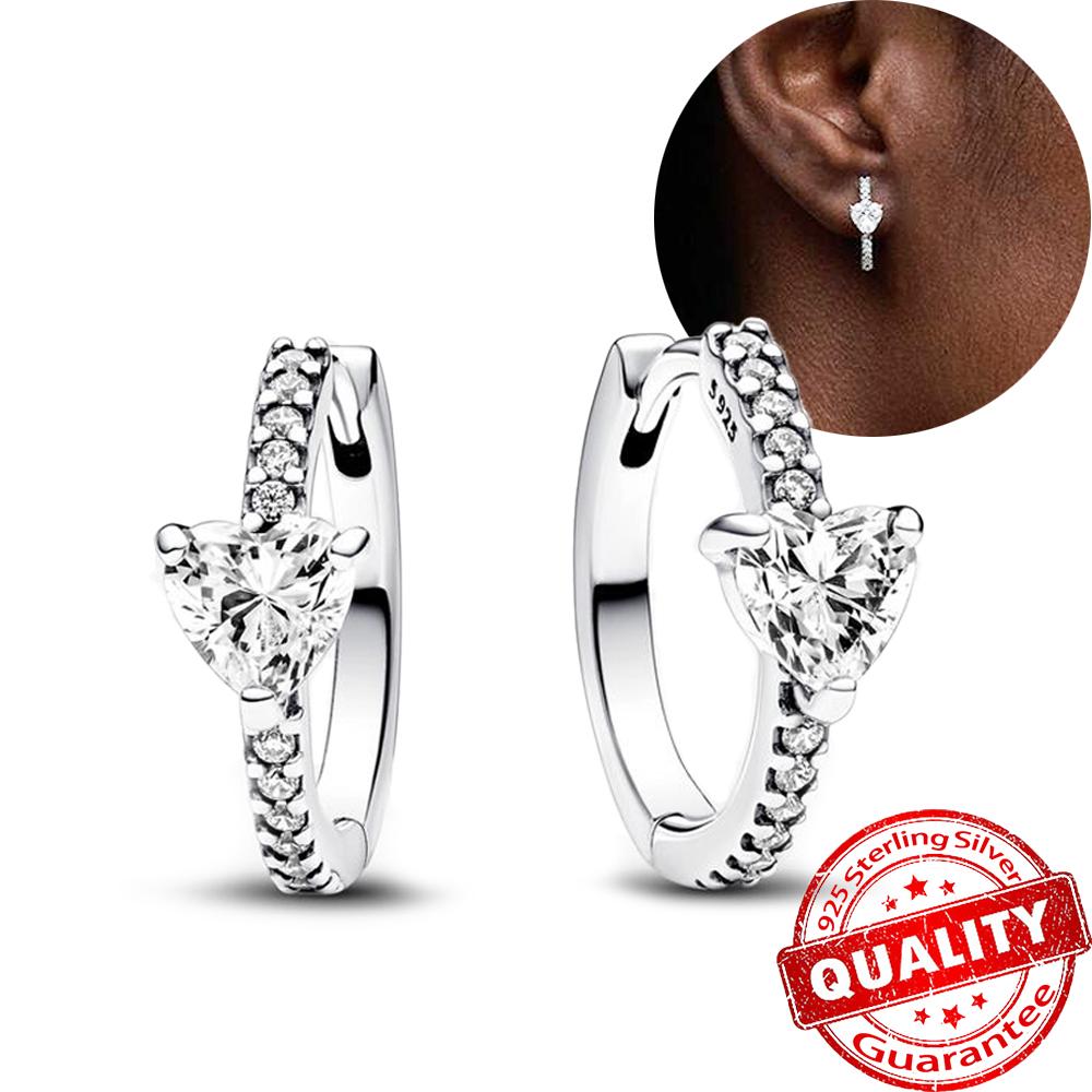 Classic Copper Color Simple Double Round Circle Black Zircon Ear Clip Pave Setting CZ Hoop Earrings for Women & Men Zircon Gift