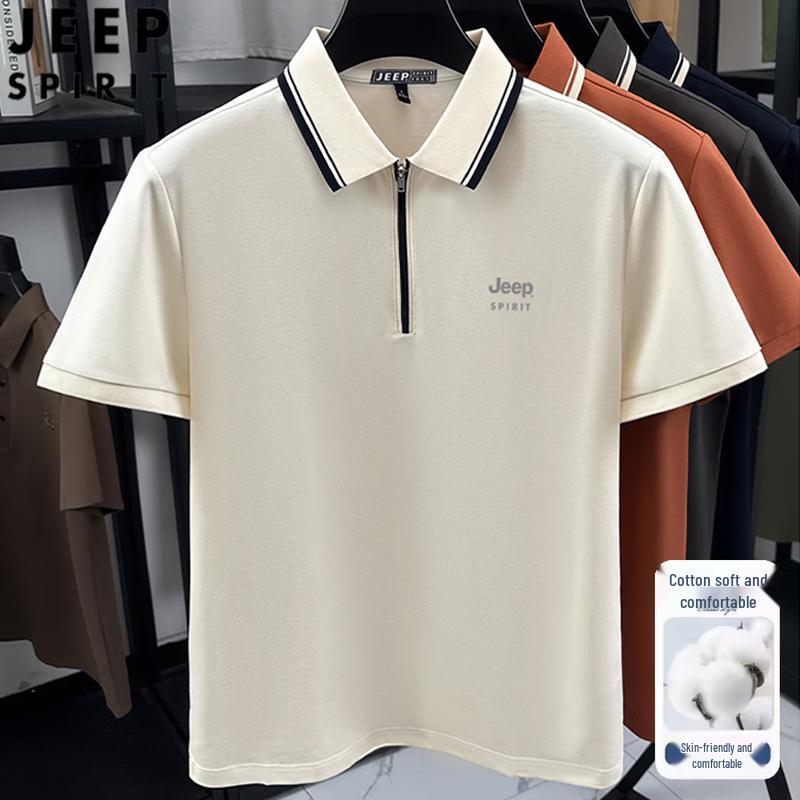 JEEP SPIRIT Men s Half-Zip Polo T-shirt 2XL