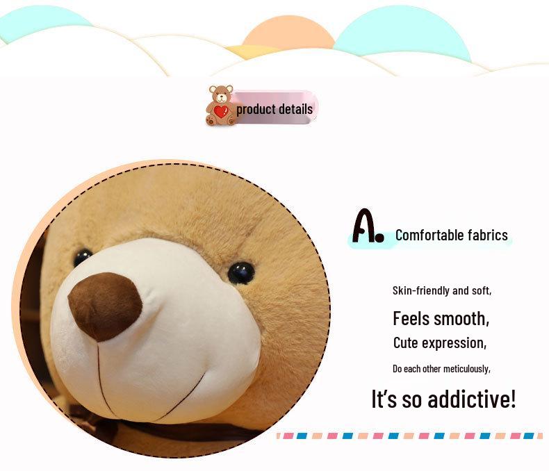 Large Cute Teddy Bear Plush Toy - Sleeping Doll Pillow for Girls