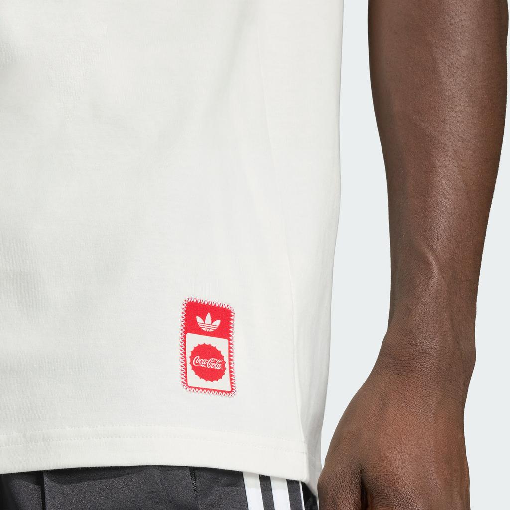 Adidas Originals X Coca Cola T Shirts Men's White Crew Neck Moderate