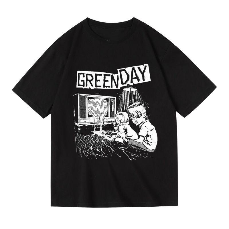 Greenday Rock Punk Band, A European and American Trendy Brand Presents Pure Cotton American T-shirts for Men and Women In Summer