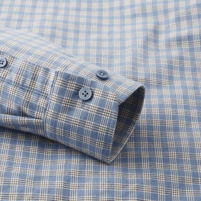 FIRS Men's 90% Goose Down & Cotton Blend Plaid Shirt
