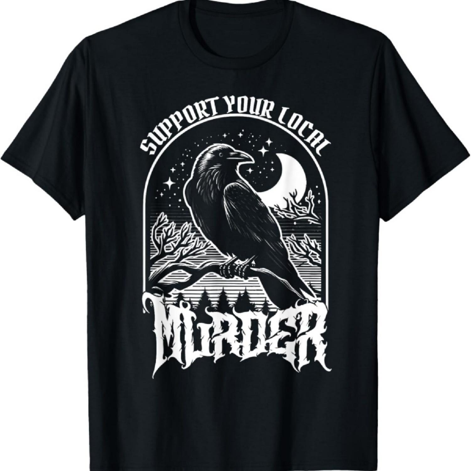 

Crow Support Your Local Murder T-Shirt XXXXXL чорний