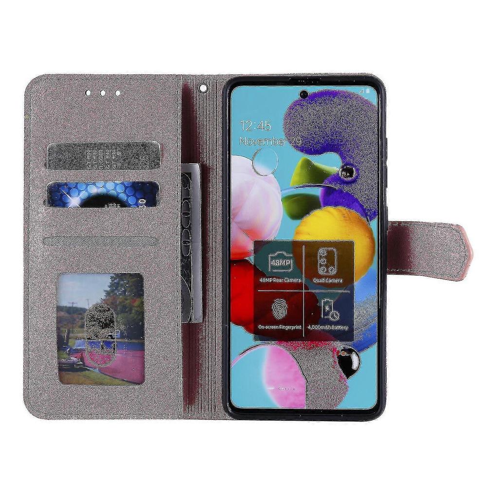 Phone case cover for Samsung Galaxy A71 4g Phone Case Vintage Fashion Pu Leather Wallet Clip Flip Coque Etui Pink