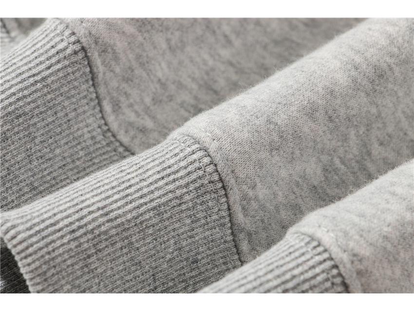 Hanorac Fleece Bărbați Culoare Solidă cu Buzunar Patch 3D - Colecția Toamnă/Iarnă