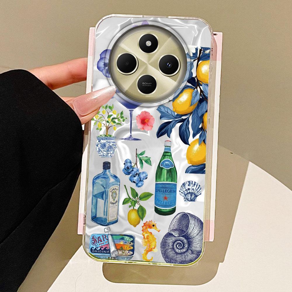 Seaside Scenery Wine Lemon Phone Case for Xiaomi Redmi Note 14 13 12 11 11S 10 9 10S Pro A5 A3 A4 A3X 9C 13C 14C 9C A1 A2 Cover