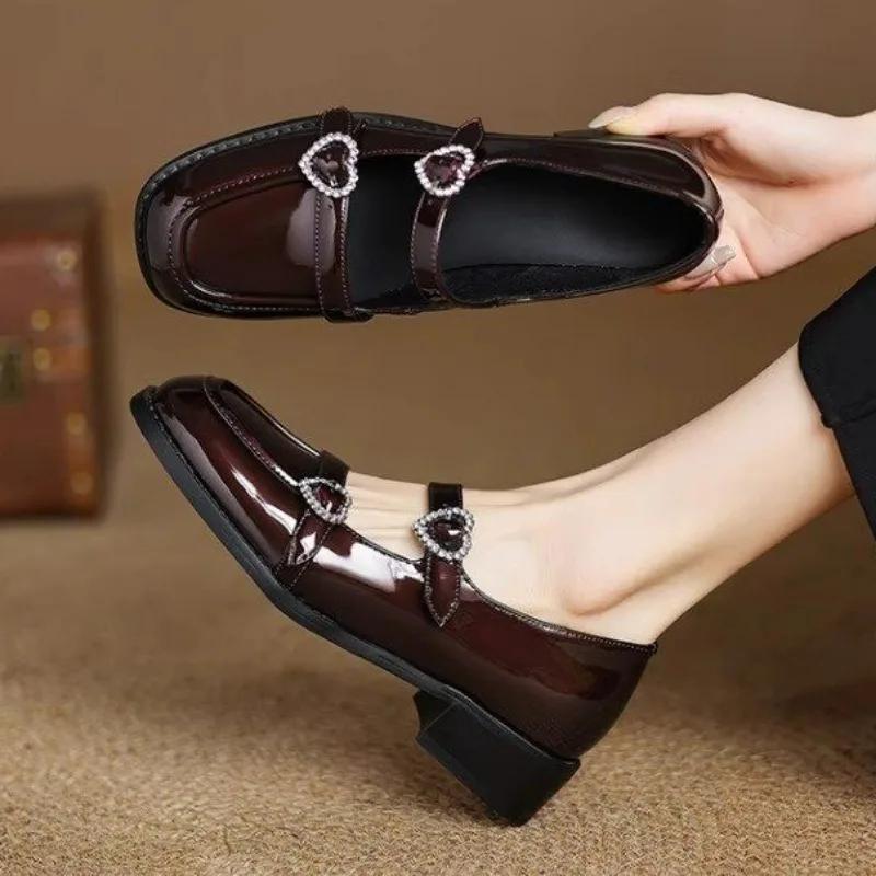 Ladies Shoes 2025 Brand Buckle Strap Women's High Heels Crystal Office and Career New Square Toe Best Seller High Heels