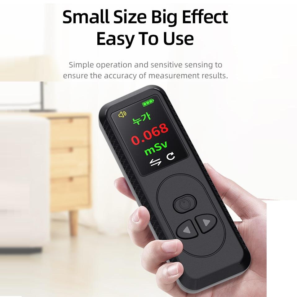 Nuclear Radiation Meter Range Nuclear Radiation DetectorTester Digitales Geigerzähler-Messgerät Bunte Anzeige mehrerer Alarmtipps für kommerzielle Zwecke