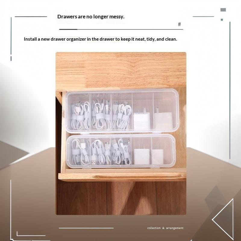 Transparent Data Cable Organizer Case Classification Dustproof Card Organizer With Lid Clutter Collection Box For Office Home