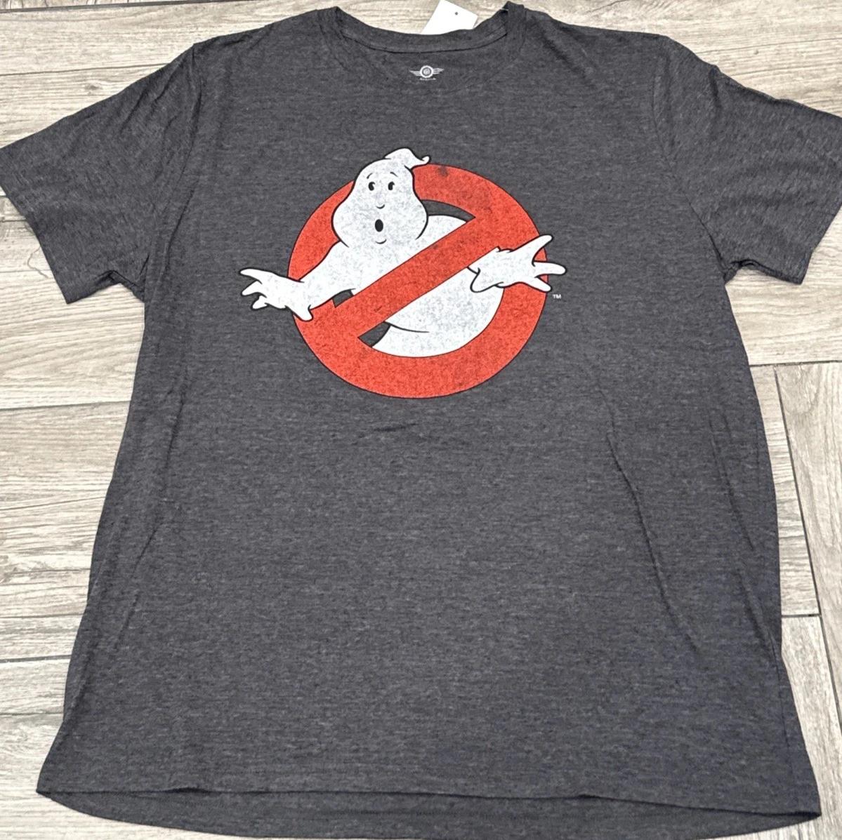 

2017 Retro Ghostbusters Logo Style 100% Cotton T-shirt Mens Tees Top Licensed Mad Engine Tee Size 2X 3XL