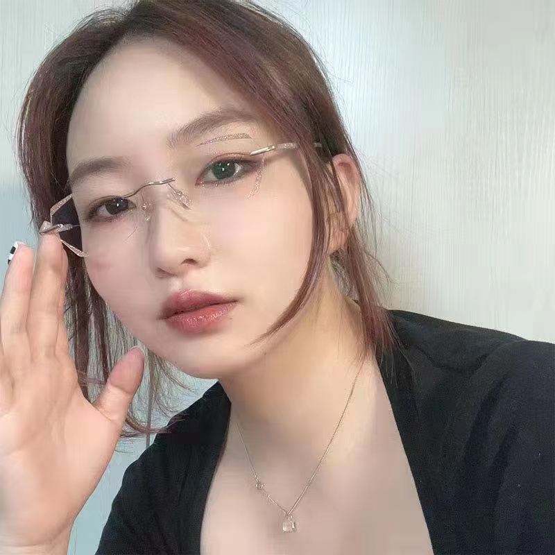 Women'S Ultra-Light Metal Reading Glasses Fashion Presbyopic Eyewear With Diamondcut Edge Blue Light Optical Farsighted Eyewear