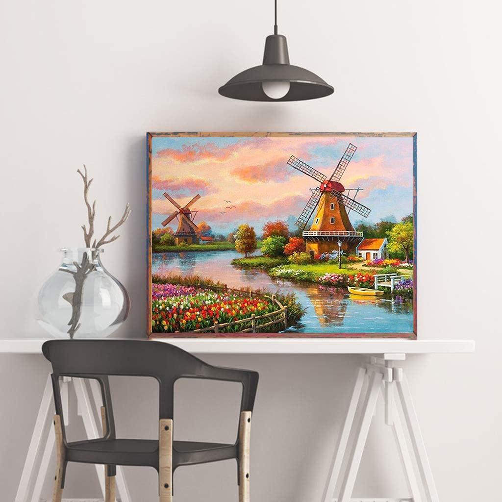 DIY Diamond Painting Windmill Cross Stitch Kit Mosaic Art Diamond Painting Full Circle/Square Diamond Home Decoration