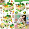 Childrens Animal Paradise Wooden Puzzle Box With Carrot Pull Game For Early Education