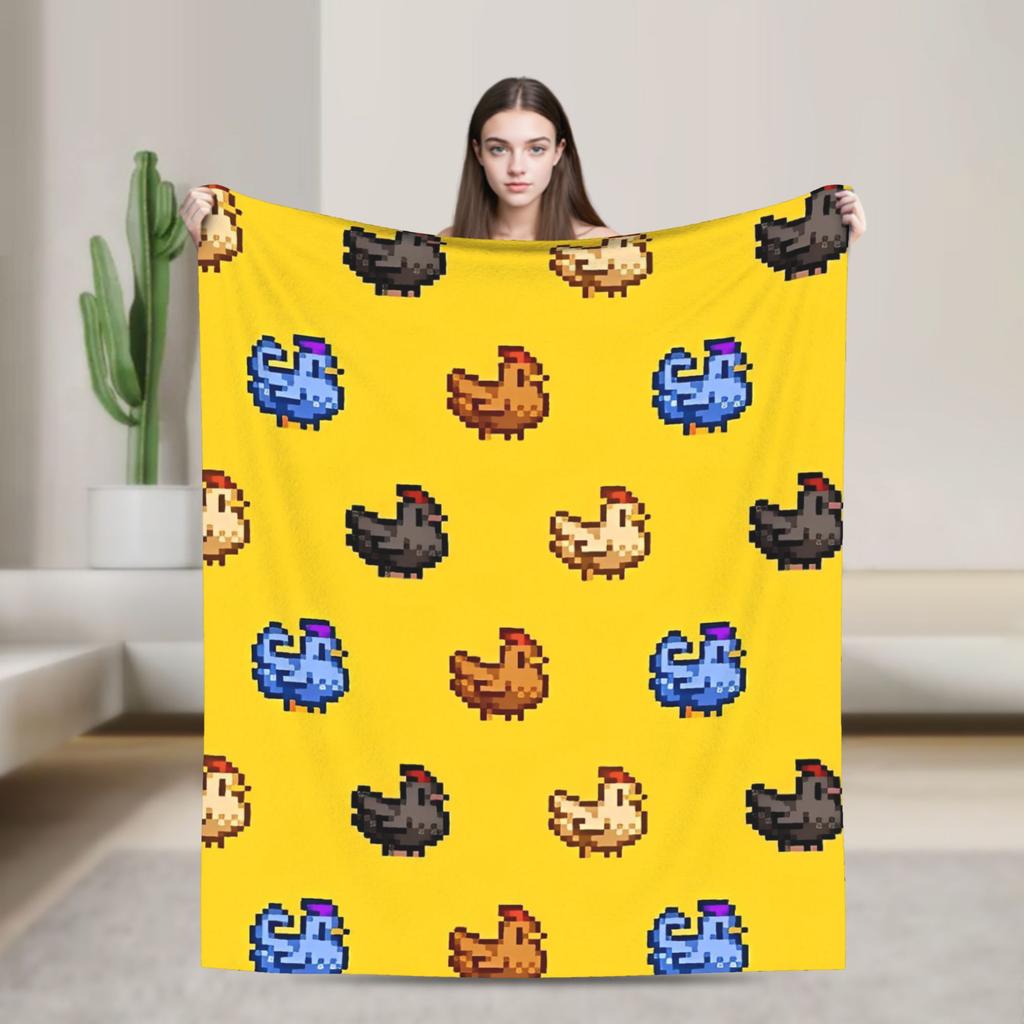 The best Stardew Valley farm-Flannel Blanket  Soft Durable Throw Blanket for Living Room Travel Pattern Bedspread Sofa Bed Cover