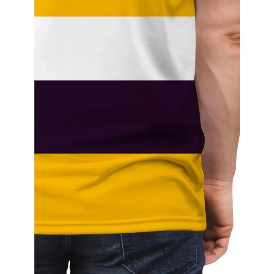 Men Bird Striped T Shirt Short Sleeve O-Neck TShirt Vintage Sport Casual Large Size T-Shirts Men’s