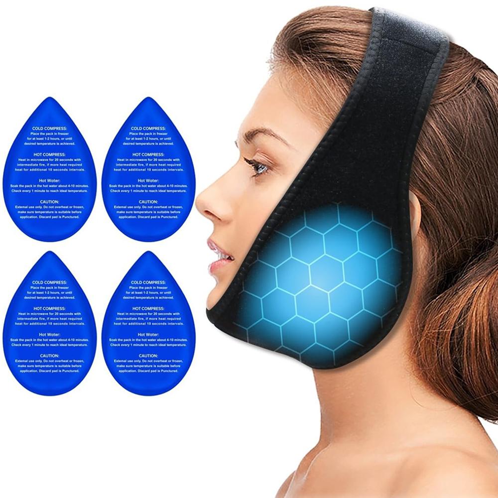 

Пакет со льдом для зубов мудрости, головная повязка, пакет со льдом для челюсти для лица, послеоперационный пакет горячего/холодного компресса для ВНЧС, удаления зуба, тонзиллэктомии