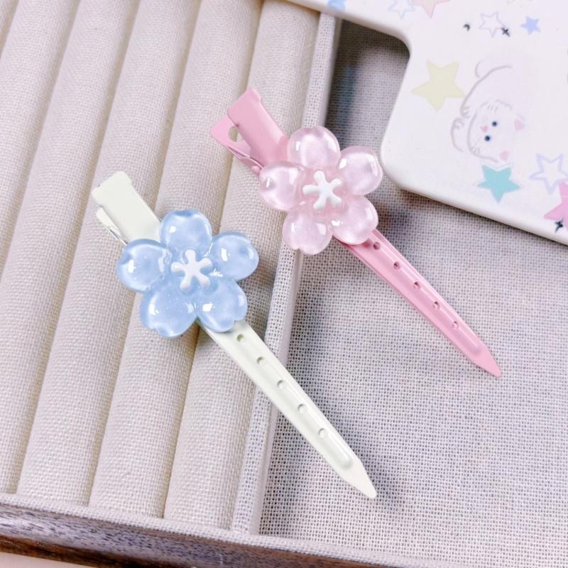 Flower Flower Hair Clip For Girls Secure Grip Hairpin With Realistic Petals Comfortable Resin Design For Long Wear