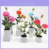 Pfingstrose Künstlicher Blumentopf mit blühenden Knospen für Heimdekoration und Geschenk