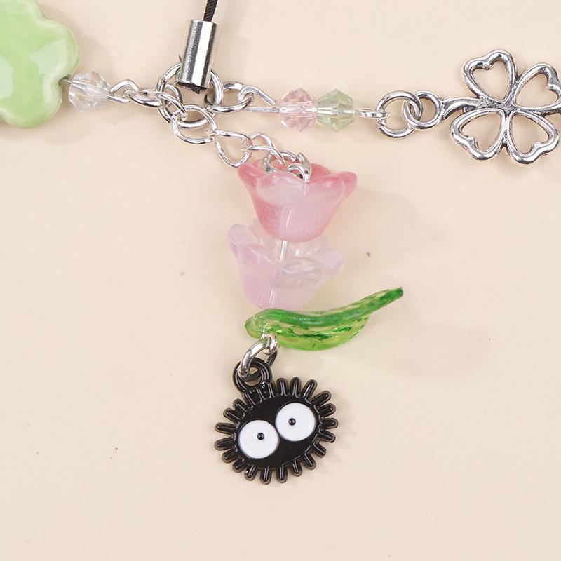Trendy Handmade Beaded Cat Lanyard Phone Pendant Bead Bag Charm Cell Phone Chain Keychain Girl Gifts