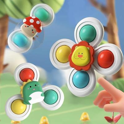 3 Τμχ Περιστρεφόμενο Παιχνίδι με Βεντούζα για Συντονισμό Χεριού-Ματιού Μωρού, Εκπαιδευτική Εκπαίδευση, Παιχνίδι Μπάνιου & Ταξιδιού, Δώρο Γενεθλίων Χριστουγέννων