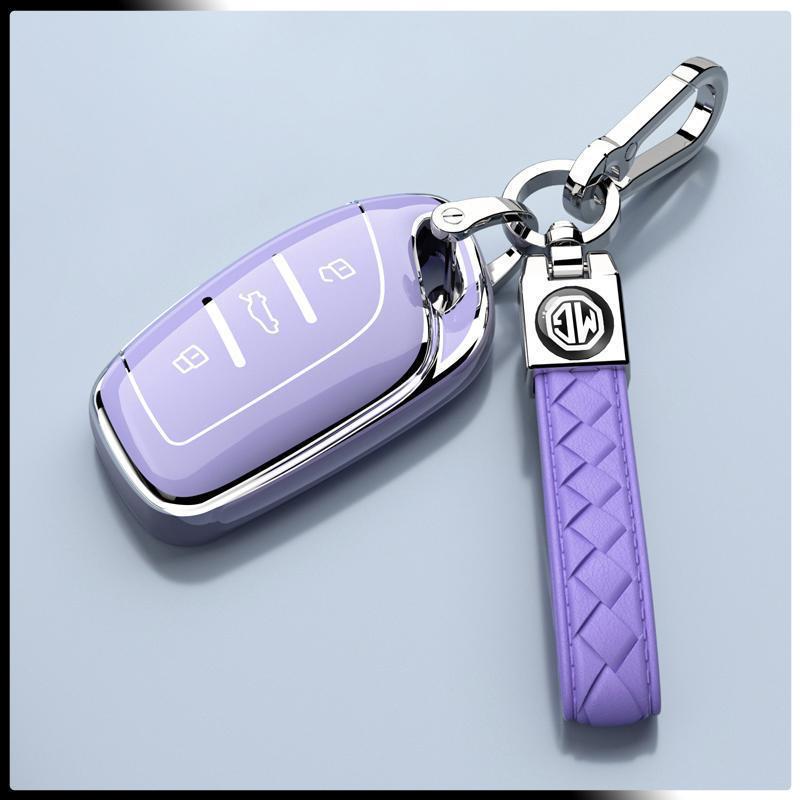 MG 5 Key Case 180 Youth Fashion Luxury Edition 1.5T: Trendy Full-Coverage Protective Shell with Buckle Chain.