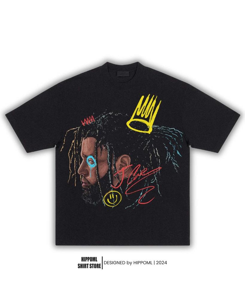 J Cole World Head Boxy Vintage Camicia Grafica Rappers T-shirt Retro Streetwear Y2K