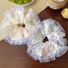 Korean Lace Trim Bow Scrunchie: Sweet, Lazy Style Hair Accessory