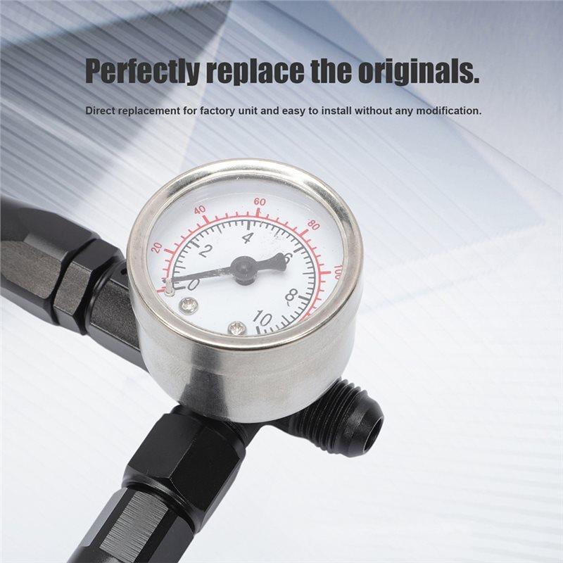 AN6 Dual Feed Carb Fuel Line With Vacuum Pressure Gauge For Holley 4150 Carburetor- Double Pump Design