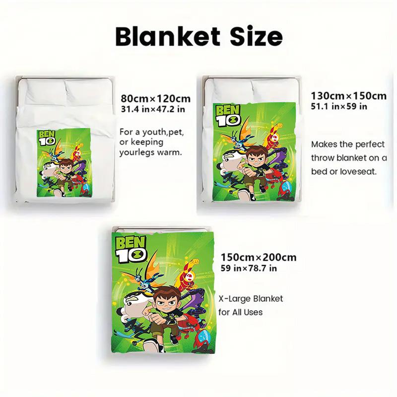 Ben10 2D Flat Pattern Flannel Blanket High quality All Seasons Warmth and Comfort Perfect for Christmas Gifts.NMT0928024