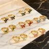 Five-leaf Diamond-studded Titanium Steel Earrings - A Luxurious and Niche Design for Women, Suitable for Various Occasions As A Versatile Accessory.