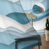 Ocean Waves Spray Blue Gradient Sheer Curtains For Living Room Kitchen Window Curtains Bedroom Tulle Voile Curtains