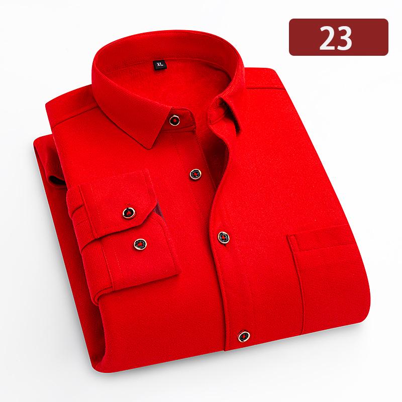 Camicia a quadri con pile double-face a maniche lunghe da uomo per autunno e inverno