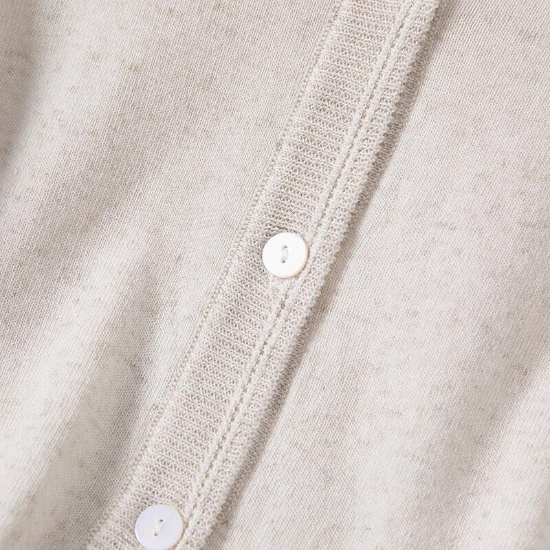 Ta Chi Women's Lyocell Linen Blend V-Neck Knit Cardigan