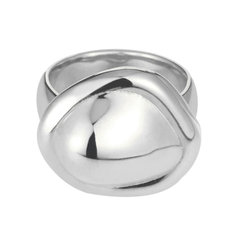 Invisible Collage BOLD ROUNDED CAP RING_SILVER